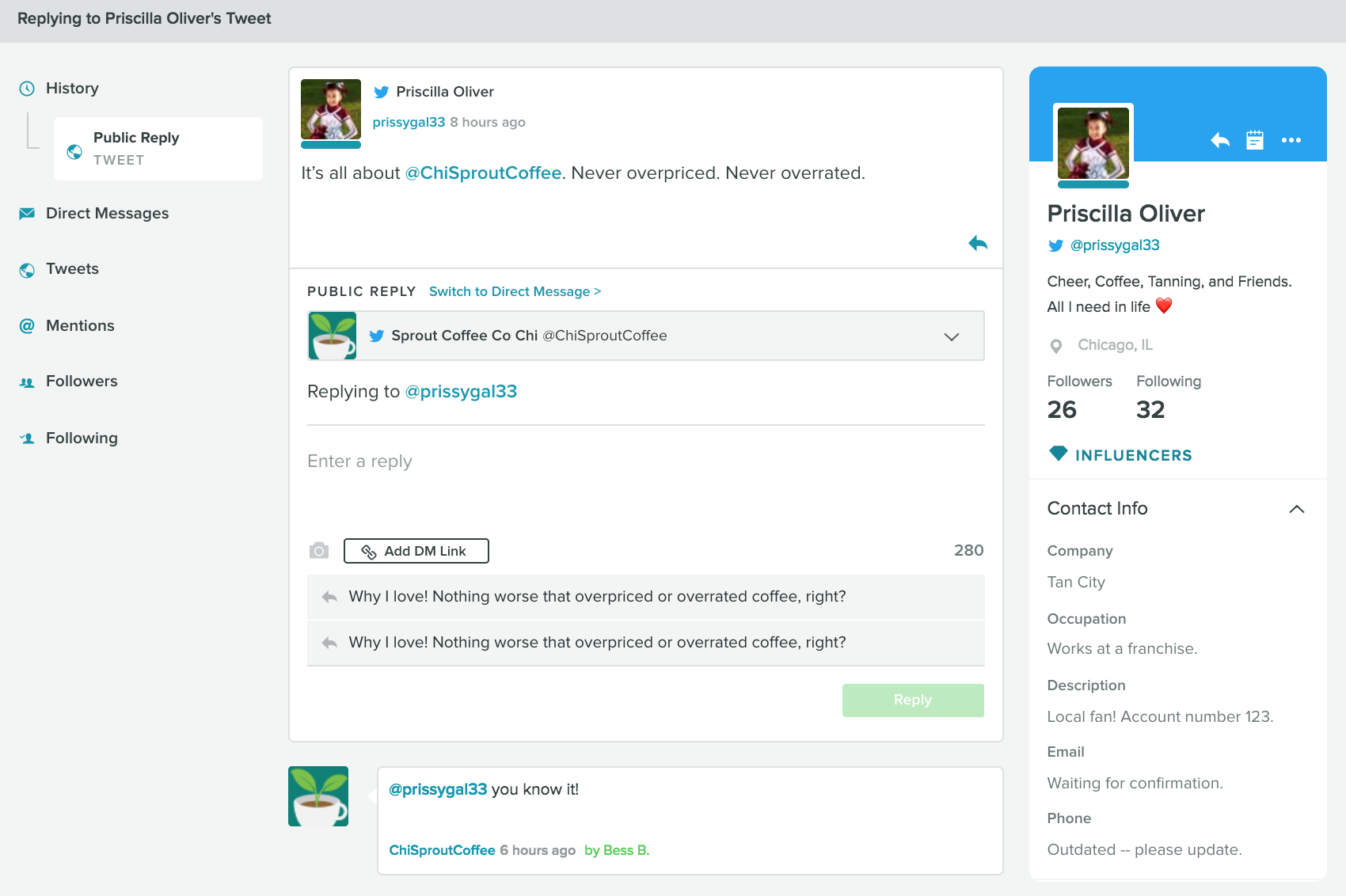 Contact Profile Views – Sprout Social Support