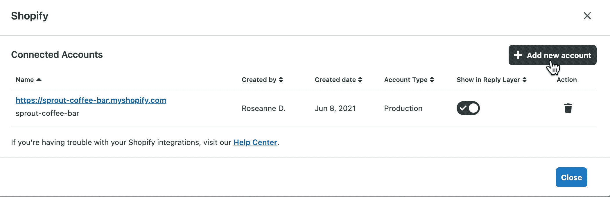 Shopify integration – Sprout Social Support