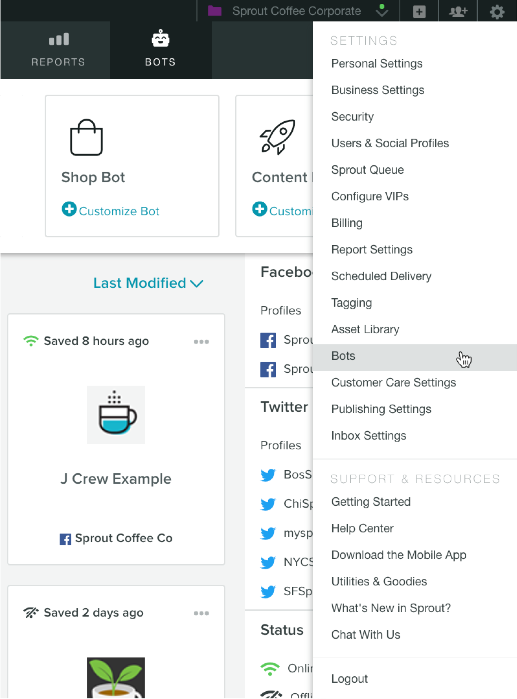 Bot Builder – Sprout Social Support