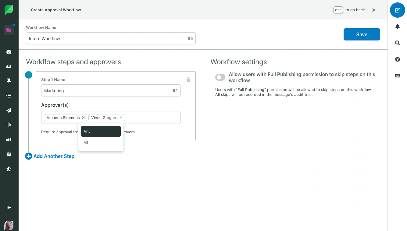 Sprout Workflow approval