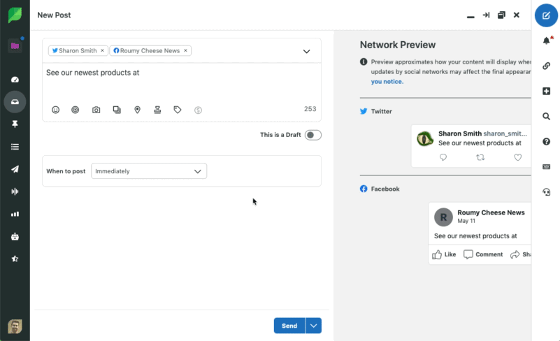 Video visual of creating a UTM link within Sprout Social