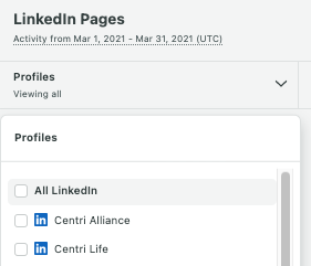 Screen shot of Date Picker on LinkedIn Report in Sprout Social